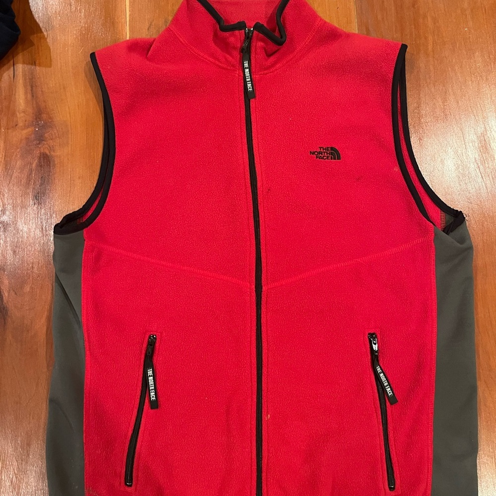 The North Face Red and Gray Vest